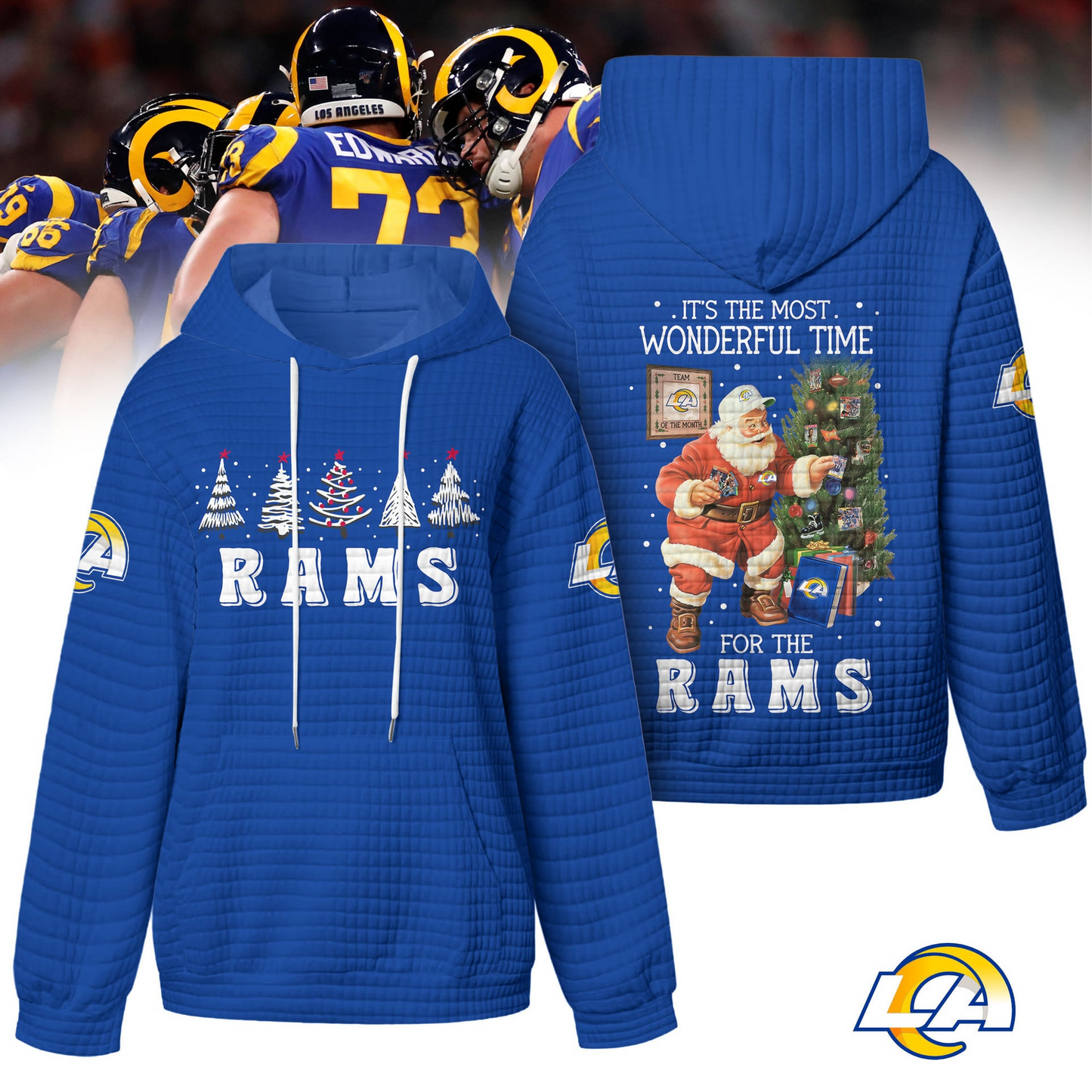 Premium NFL LAR Christmas Waffele Hoodie V1 NMD 261125 TTV
