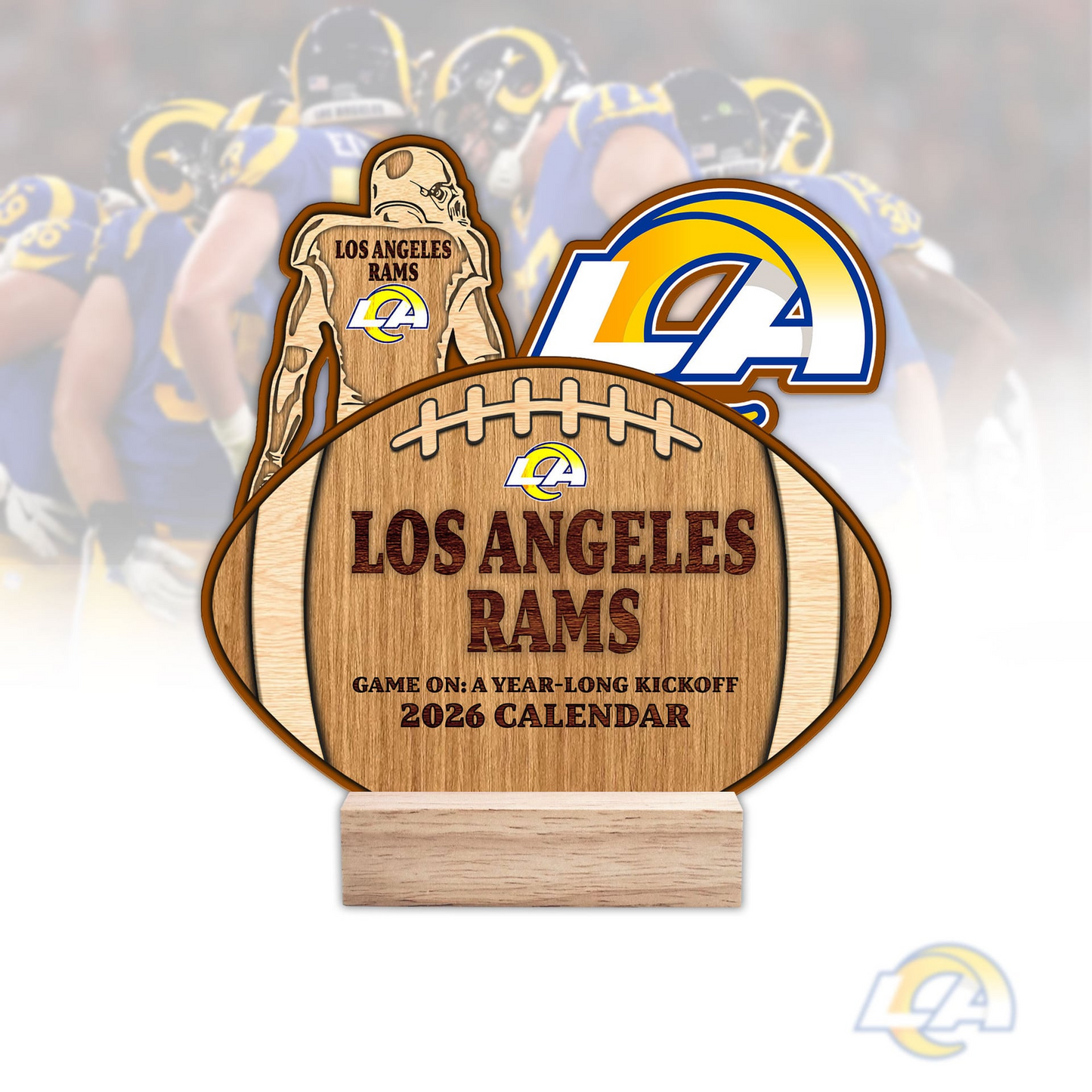 Premium NFL LAR Football Shaped 2026 Calendar V1 NMD TTV