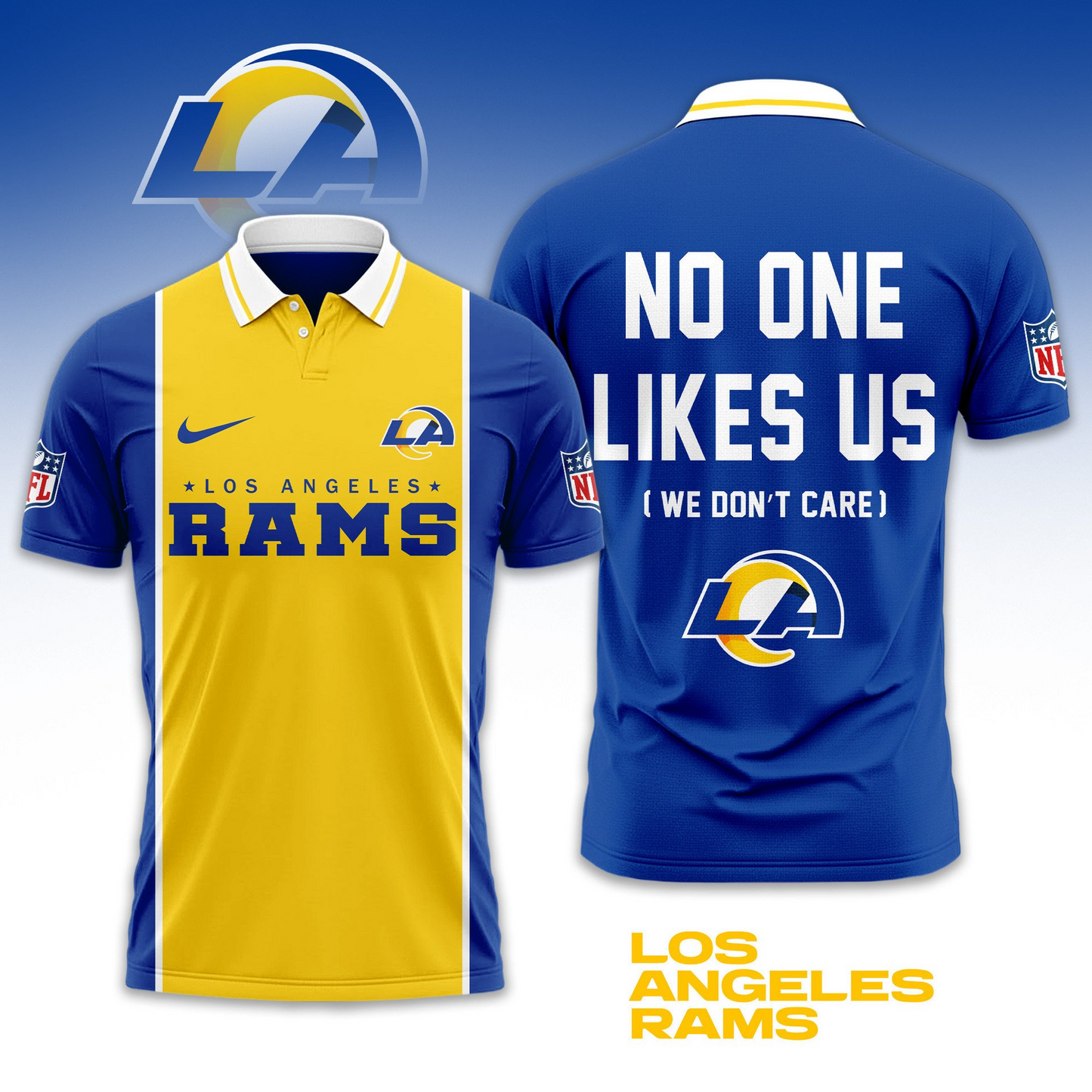 Premium NFL LAR No One Likes Us Polo Shirt V1 NMD TTV
