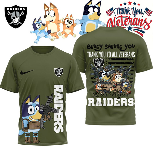 Premium NFL LV Bluey Salute Veterans T-shirt V2 NMD TTV