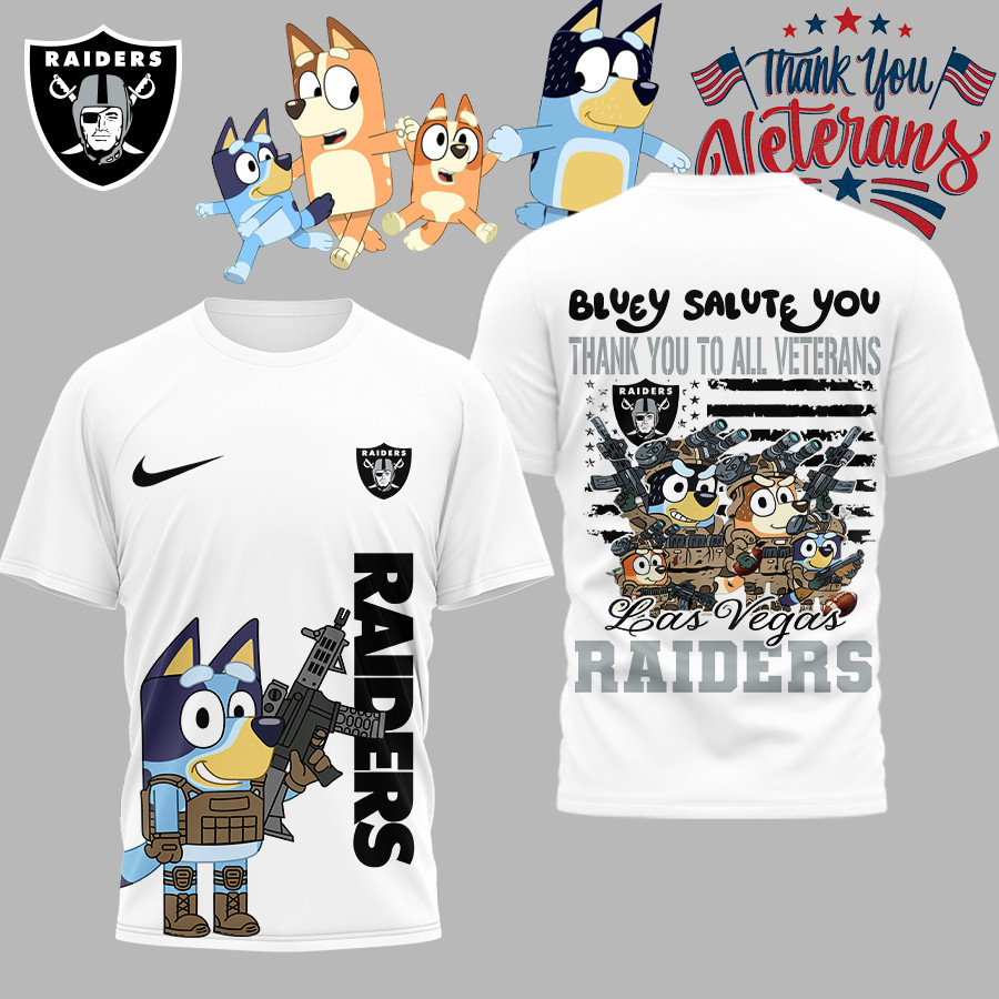 Premium NFL LV Bluey Salute Veterans T-shirt V2 NMD TTV