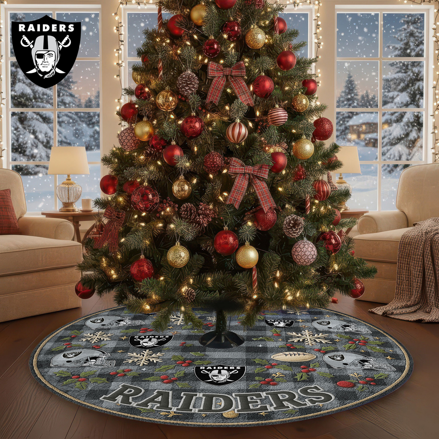 Premium NFL LV Christmas Tree Skirt V1 NMD TTV
