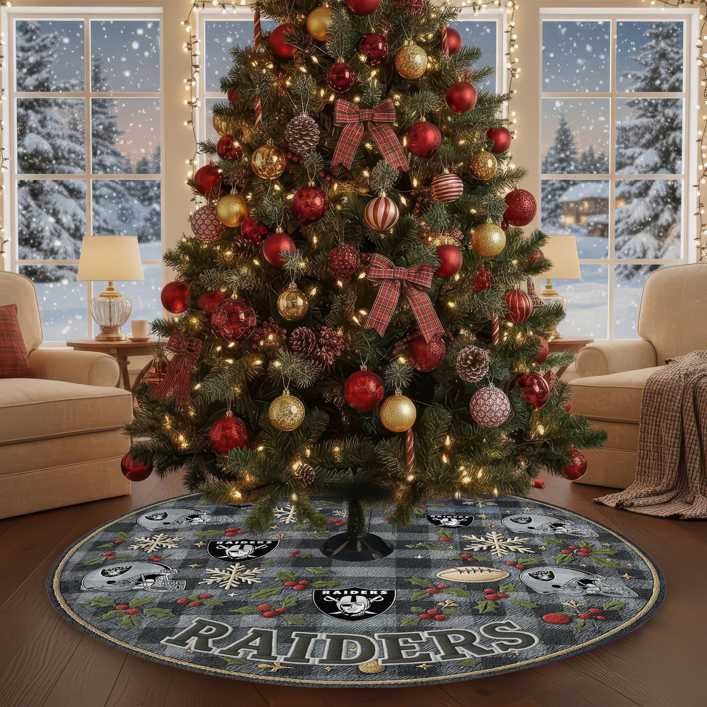 Premium NFL LV Christmas Tree Skirt V1 NMD TTV