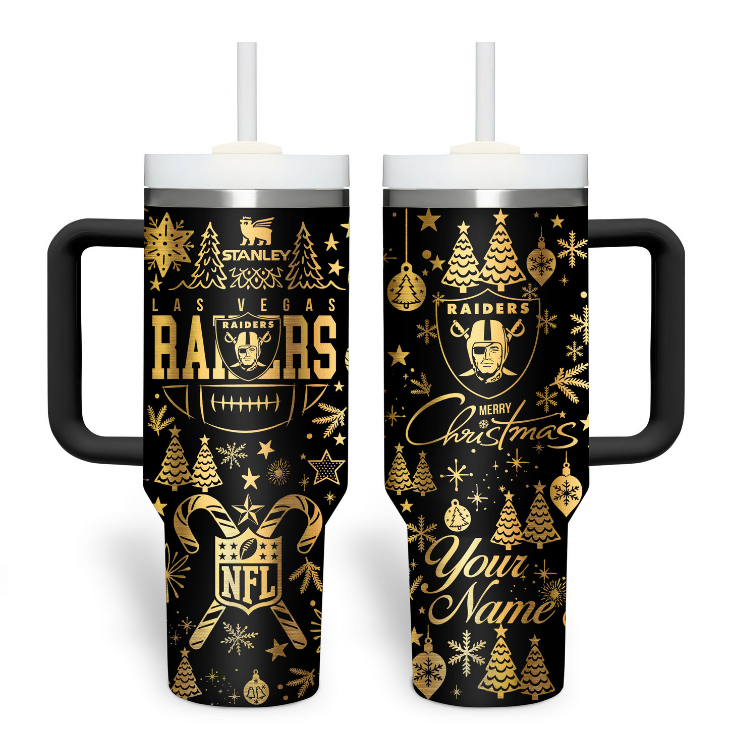 Premium NFL LV Holiday Gold Tumbler V1 NMD TTV