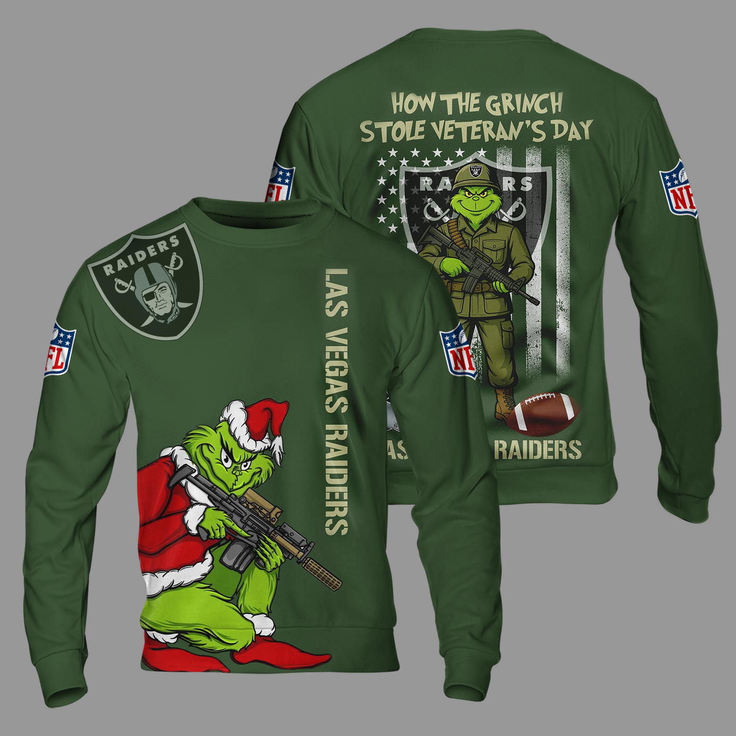 Premium NFL LV The Grinch Salute Veterans Shirt V1 NMD 311025 TTV