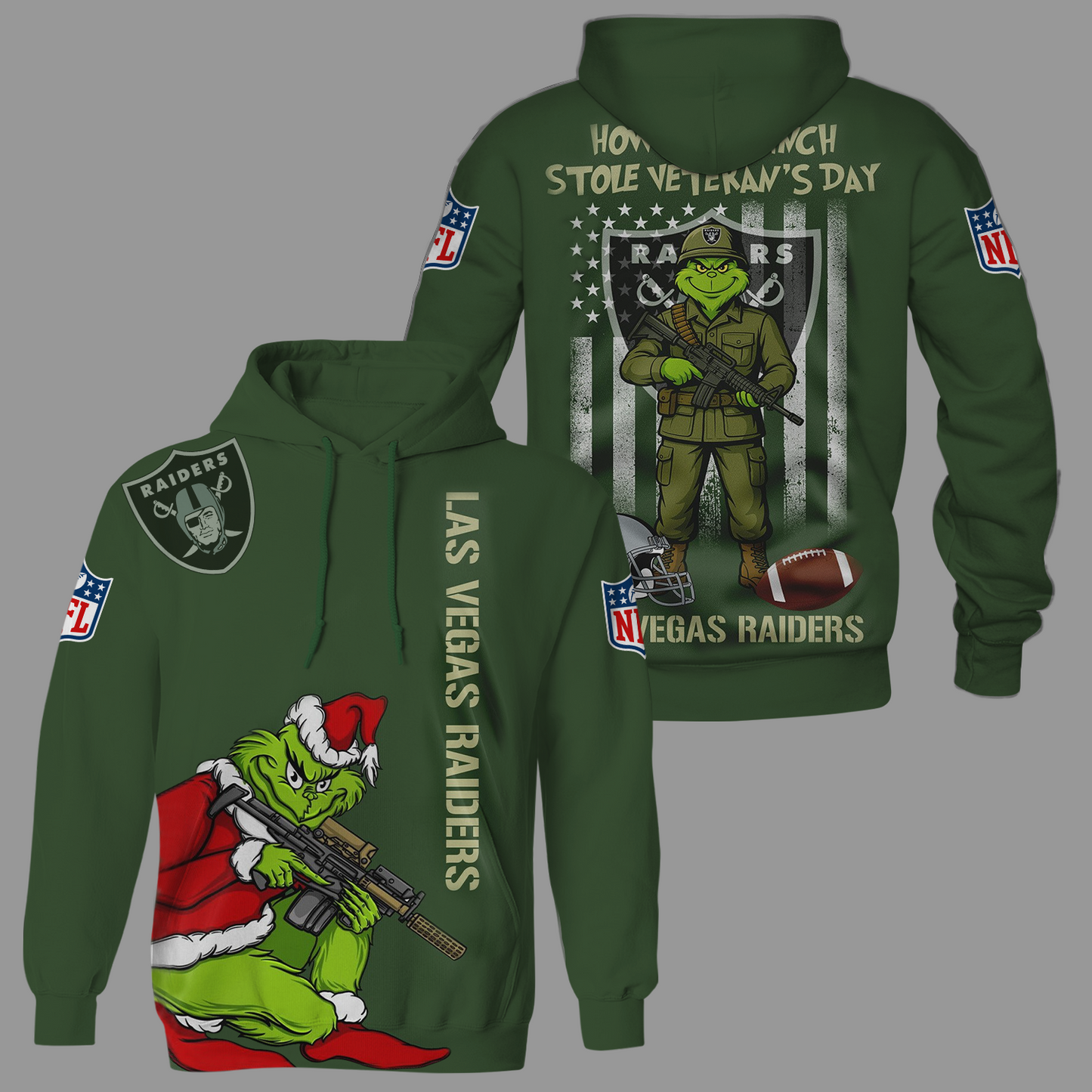 Premium NFL LV The Grinch Salute Veterans Shirt V1 NMD 311025 TTV