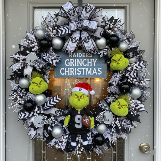 Premium NFL LV x Grinch Holiday Door Wreath V1 NMD TTV