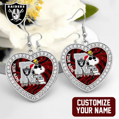 Premium NFL LV x SNP Custom Heart Earrings V1 NMD TTV
