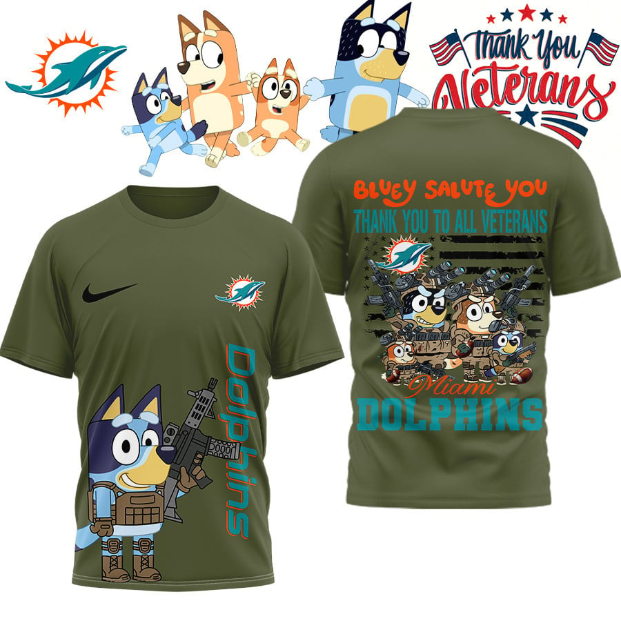 Premium NFL MIA Bluey Salute Veterans T-shirt V2 NMD TTV
