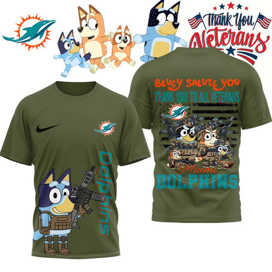 Premium NFL MIA Bluey Salute Veterans T-shirt V2 NMD TTV