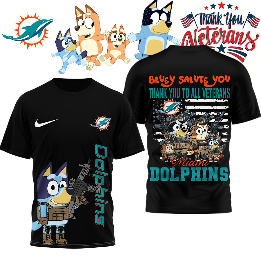 Premium NFL MIA Bluey Salute Veterans T-shirt V2 NMD TTV