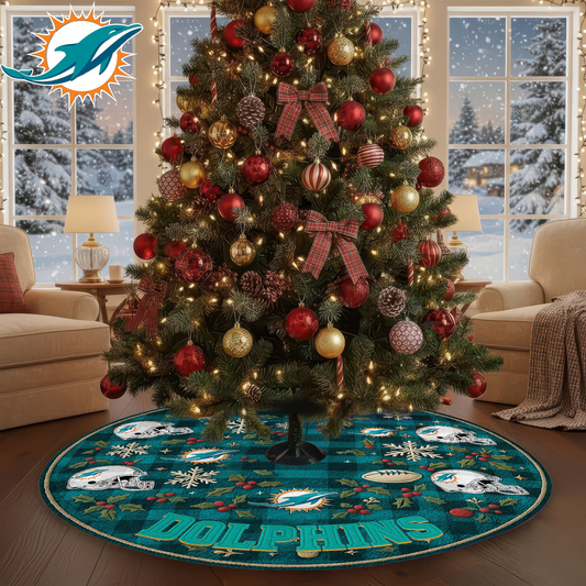 Premium NFL MIA Christmas Tree Skirt V1 NMD TTV