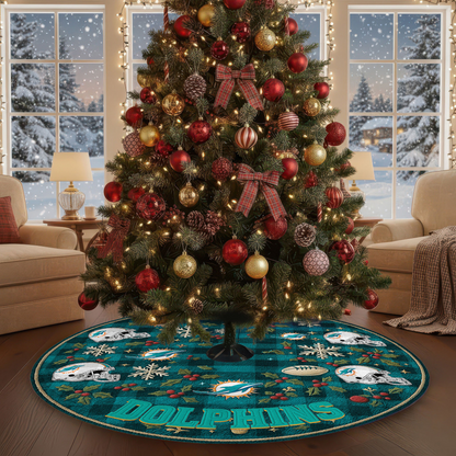 Premium NFL MIA Christmas Tree Skirt V1 NMD TTV