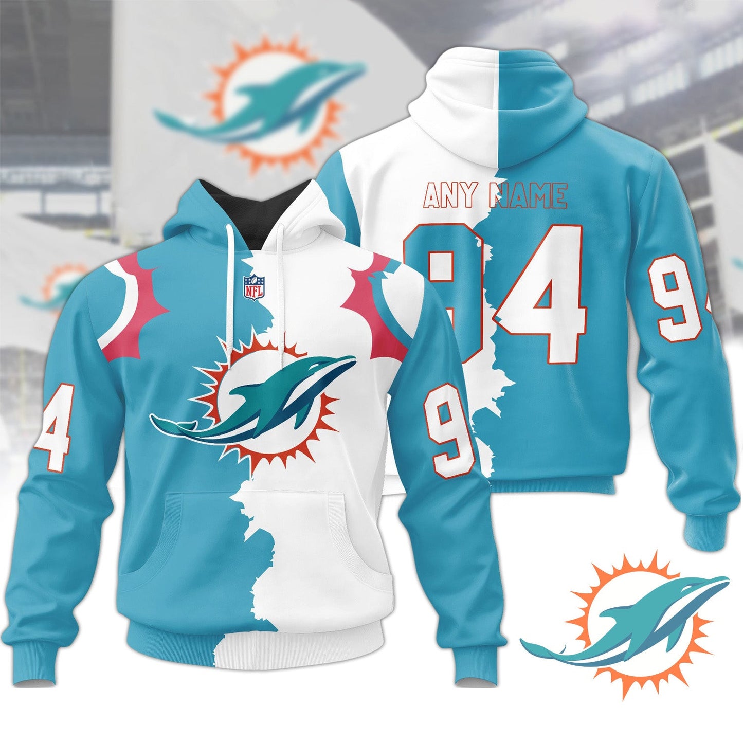 Premium NFL MIA Home Mix Away Hoodie V1 NMD NHM