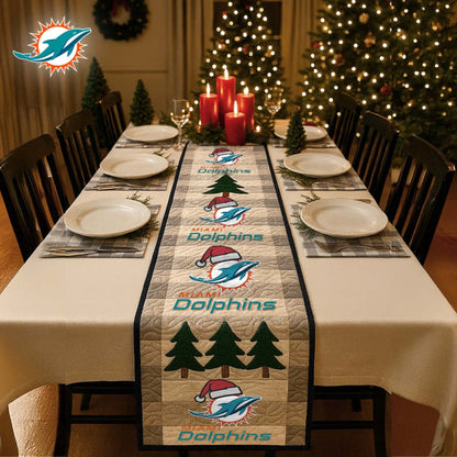 Premium NFL MIA Quilted Christmas Table Runner V1 NMD NHM