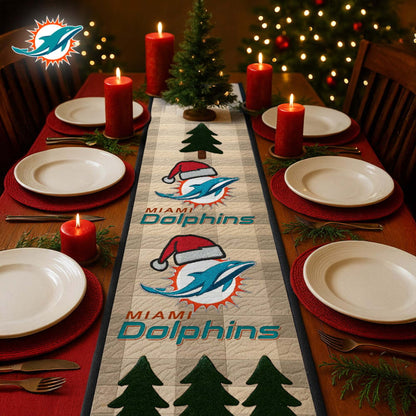 Premium NFL MIA Quilted Christmas Table Runner V1 NMD NHM