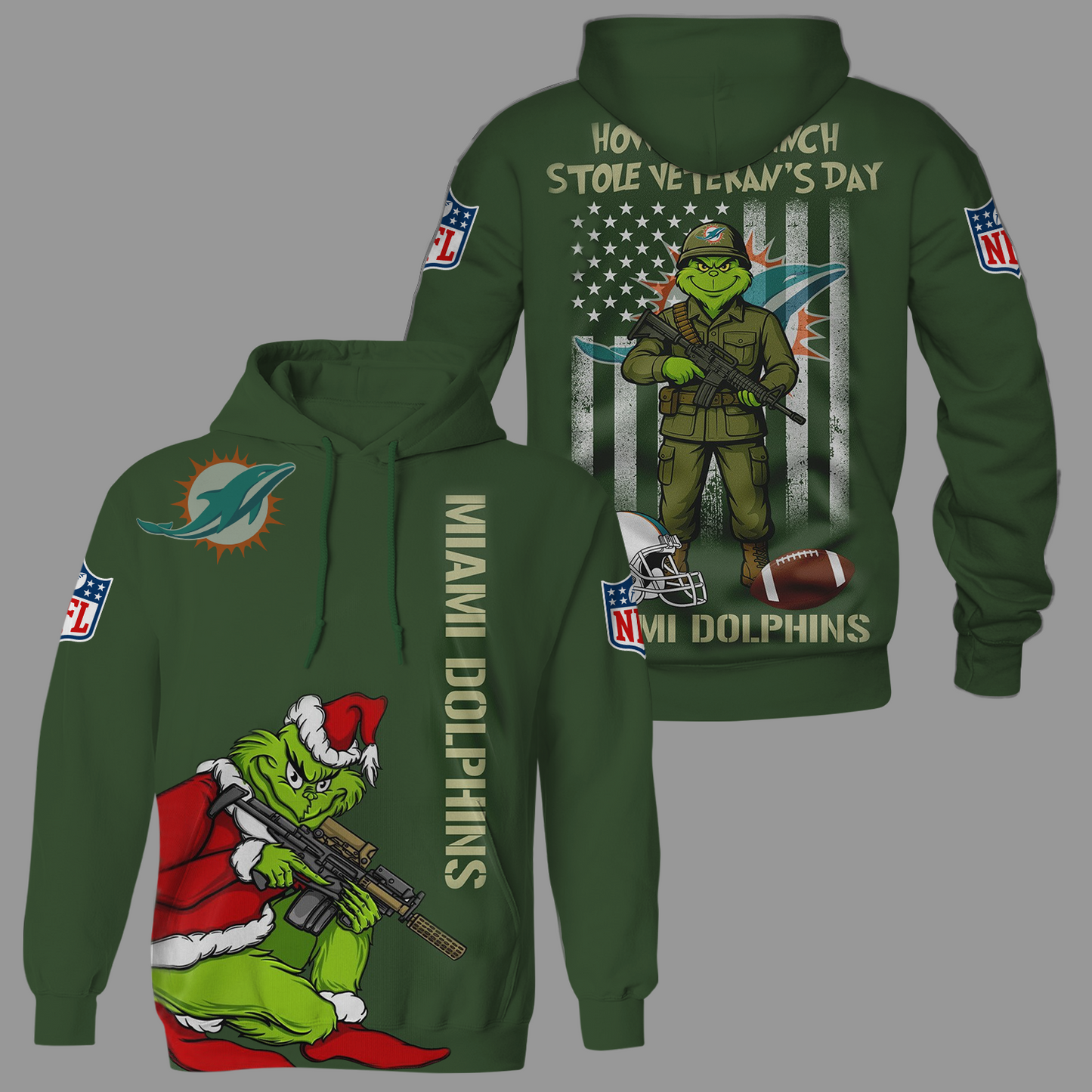 Premium NFL MIA The Grinch Salute Veterans Shirt V1 NMD 311025 TTV