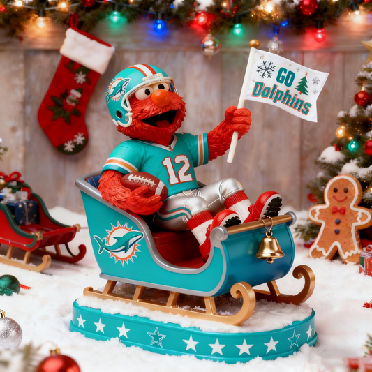 Premium NFL MIA x Elmo Christmas Arcylic Plaque V1 NMD 261125 TTV