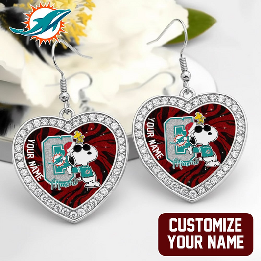 Premium NFL MIA x SNP Custom Heart Earrings V1 NMD TTV