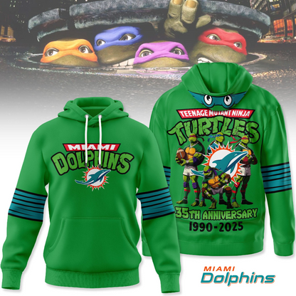 Premium NFL MIA x TMNT 35th Anniversary Hoodie V1 NMD TTV
