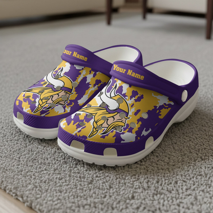 Premium NFL MIN Camo CLogs V1 NMD TTV