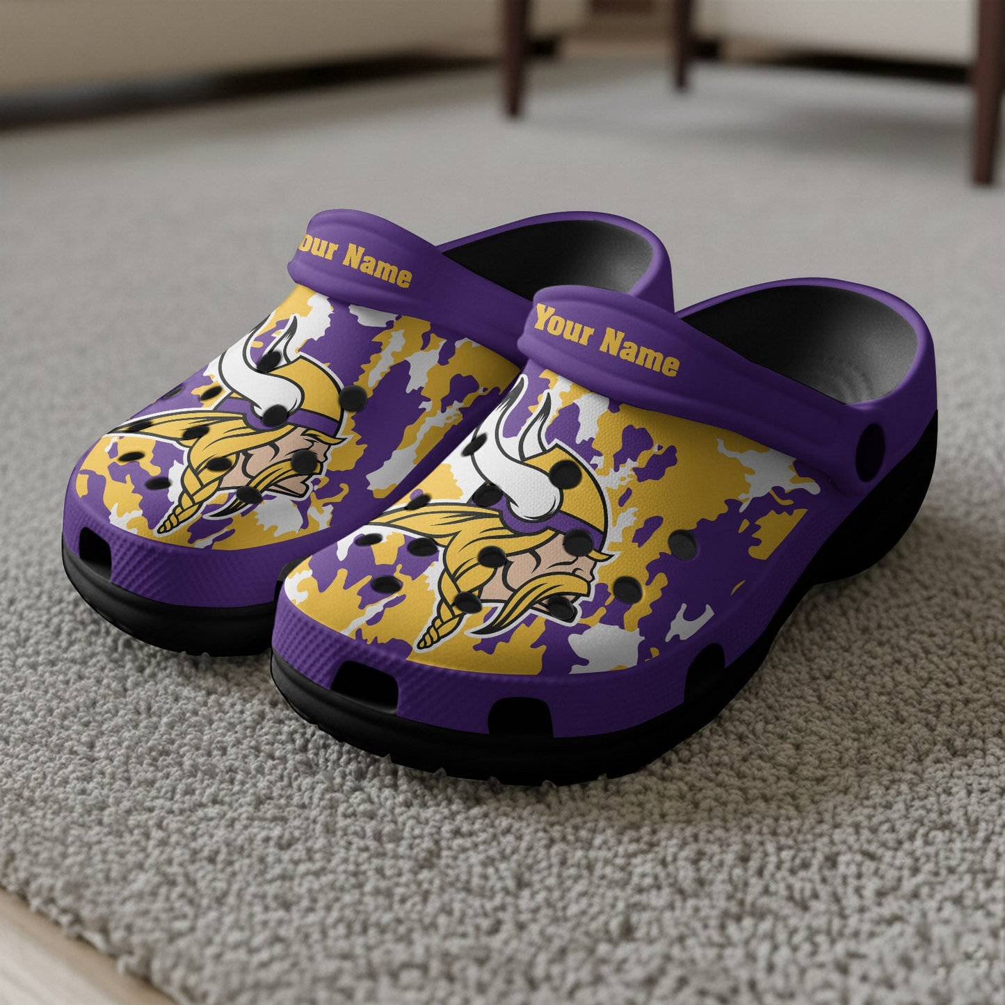 Premium NFL MIN Camo CLogs V1 NMD TTV