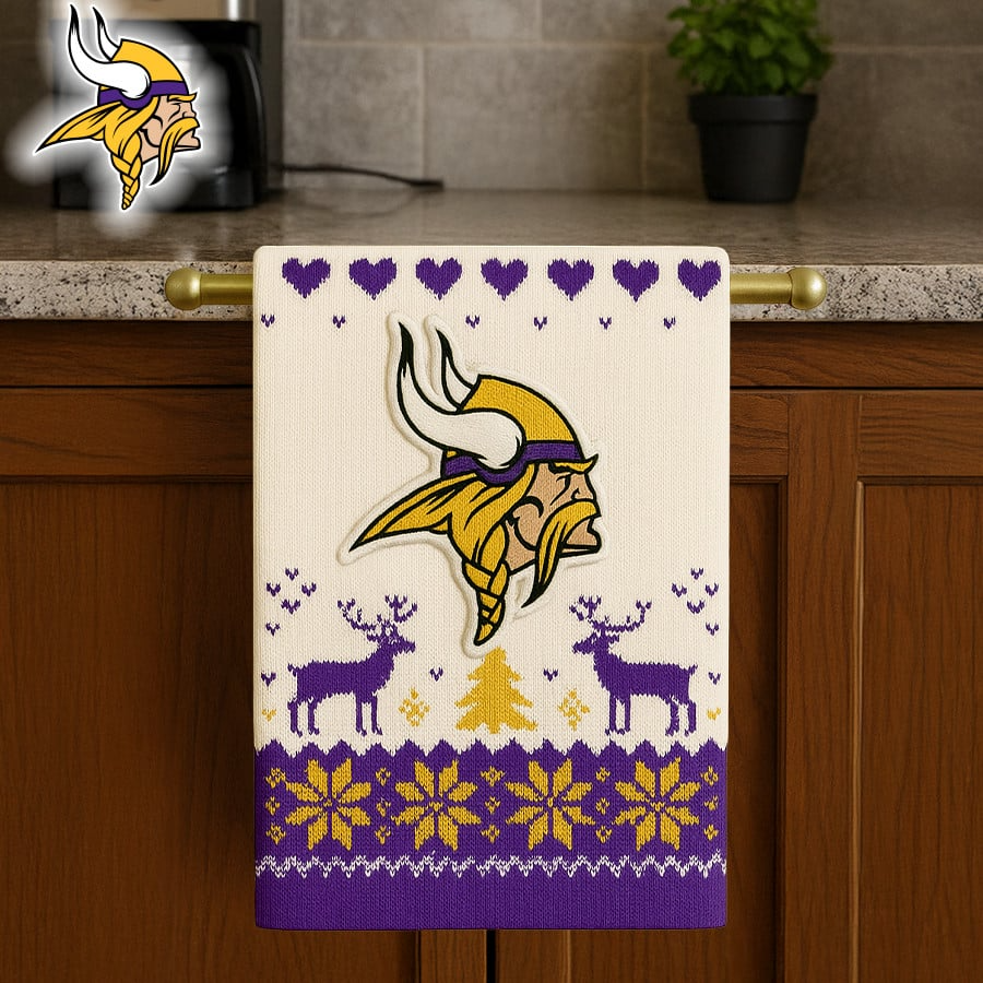 Premium NFL MIN Christmas Kitchen Towel V1 NMD TTV