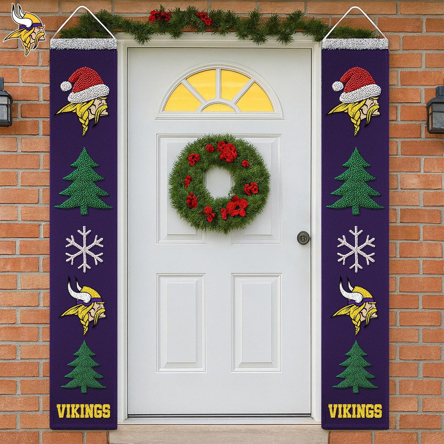 Premium NFL MIN Christmas Merry Christmas Porch Sign V1 NMD NHM