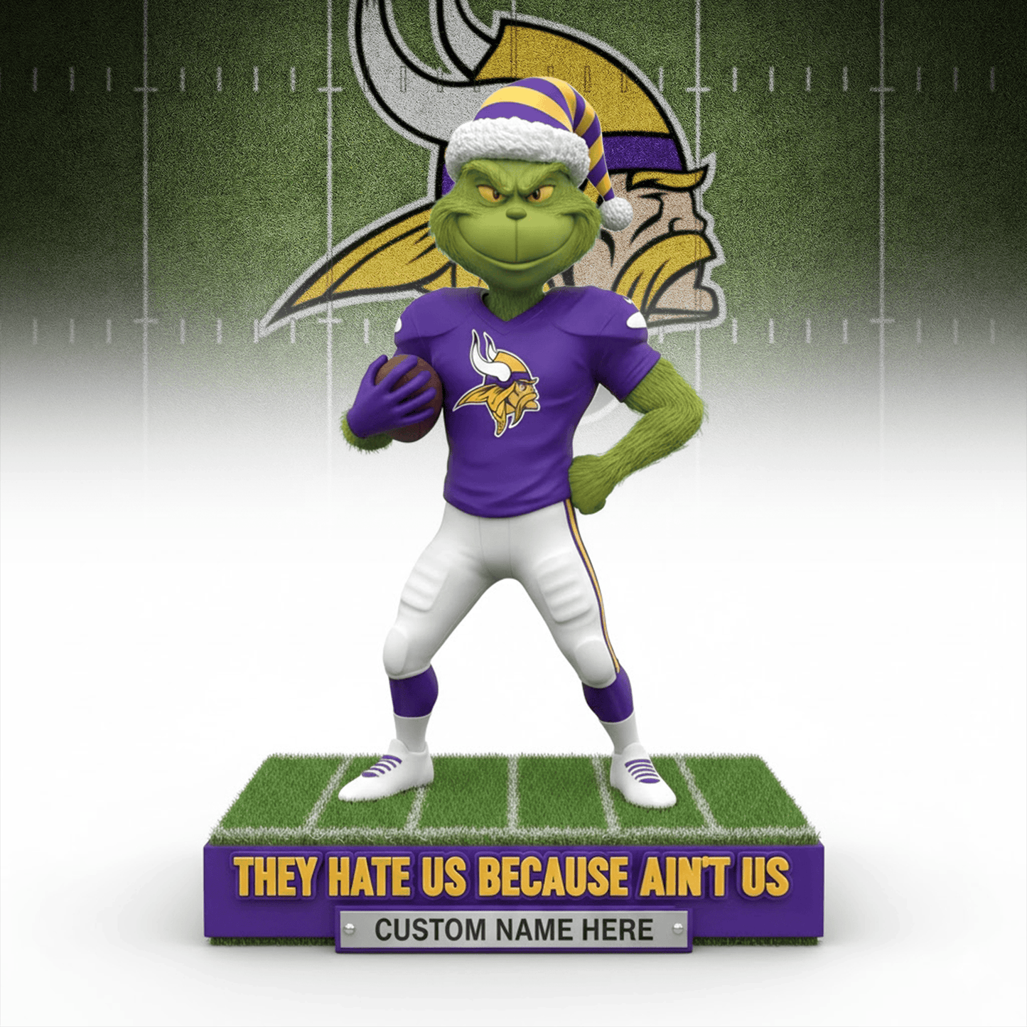 Premium NFL MIN Christmas The Grinch Arcylic Plaque V1 NMD