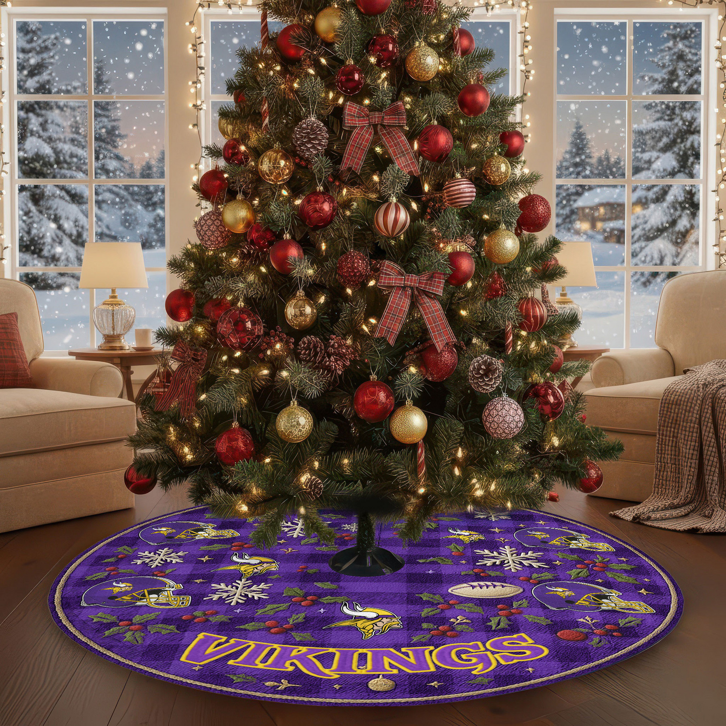 Premium NFL MIN Christmas Tree Skirt V1 NMD TTV