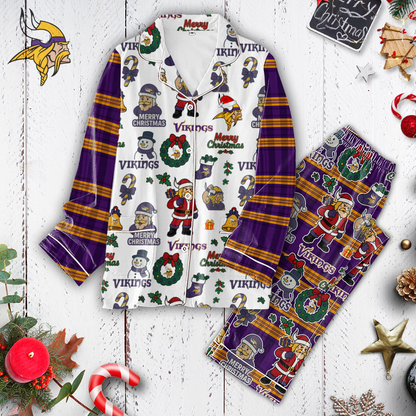 Premium NFL MIN Plaid Button Pajamas Set V1 NMD 291025 TTV