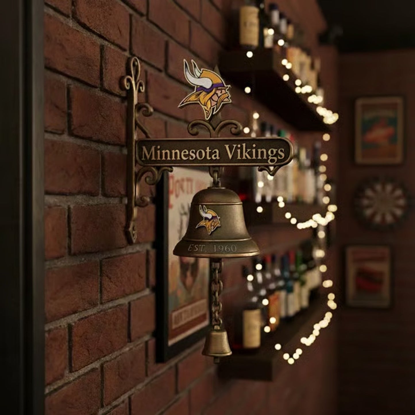 Premium NFL MIN Retro Wall-Mounted Metal Doorbell V1 NMD NHM
