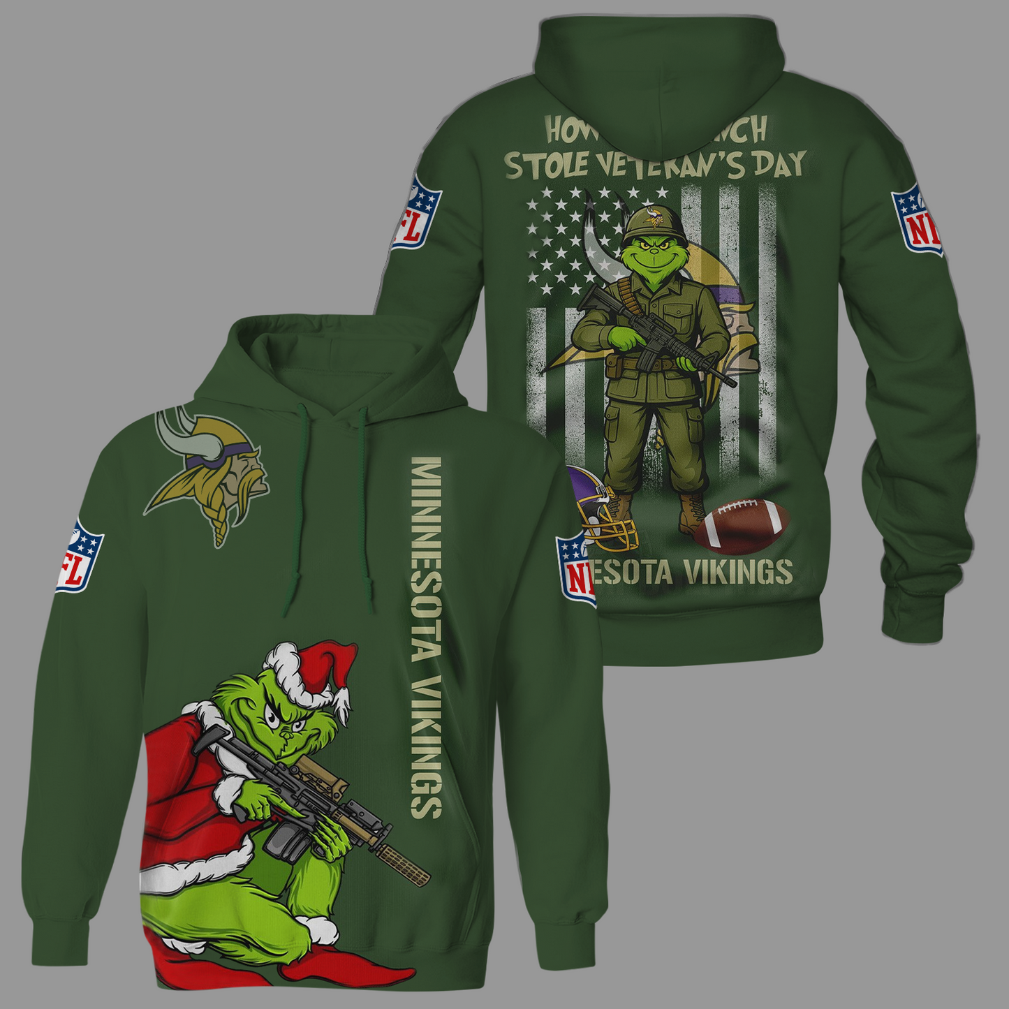 Premium NFL MIN The Grinch Salute Veterans Shirt V1 NMD 311025 TTV