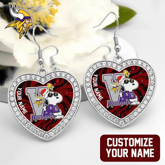 Premium NFL MIN x SNP Custom Heart Earrings V1 NMD TTV