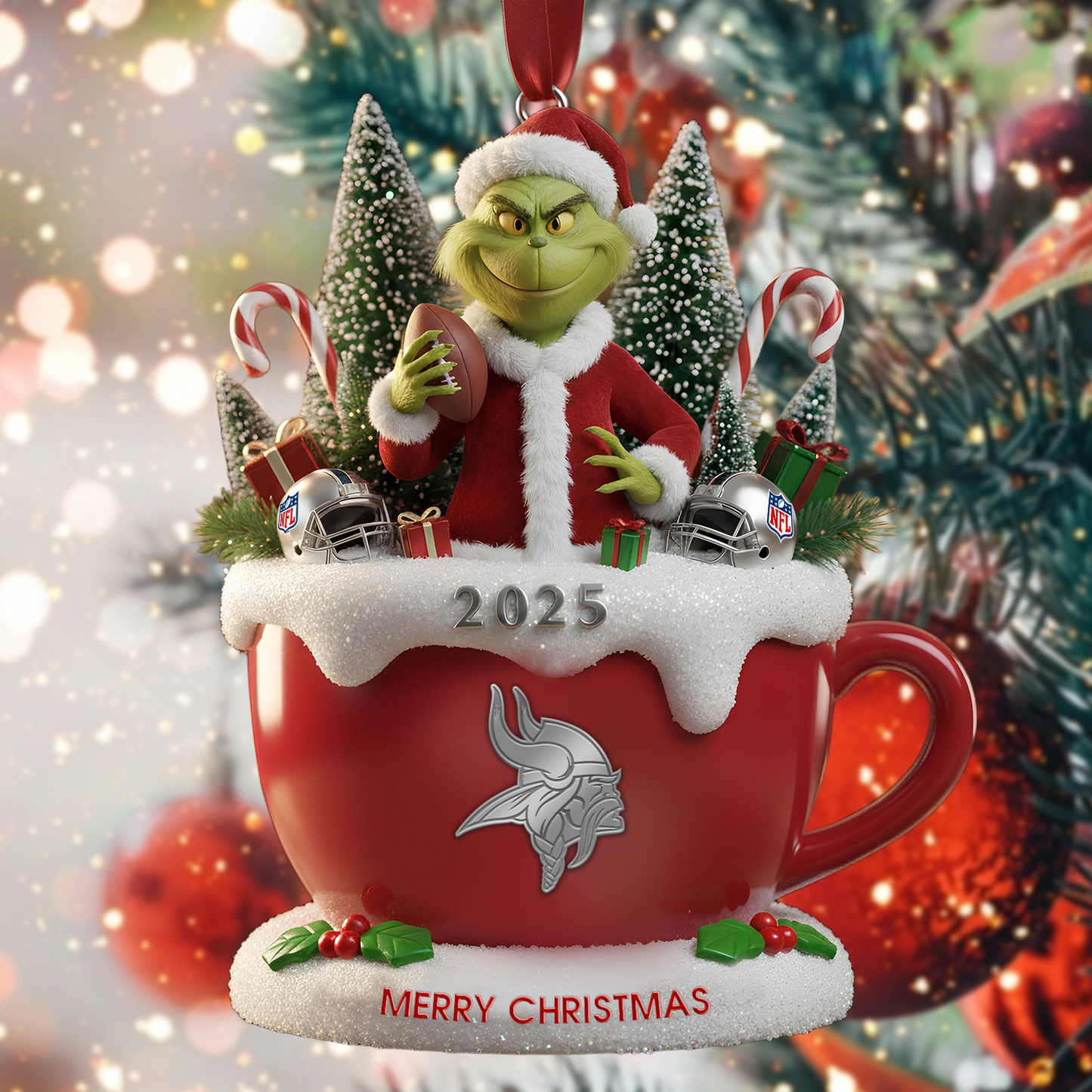 Premium NFL MIN x The Grinch Christmas Ornament V2 NMD TTV