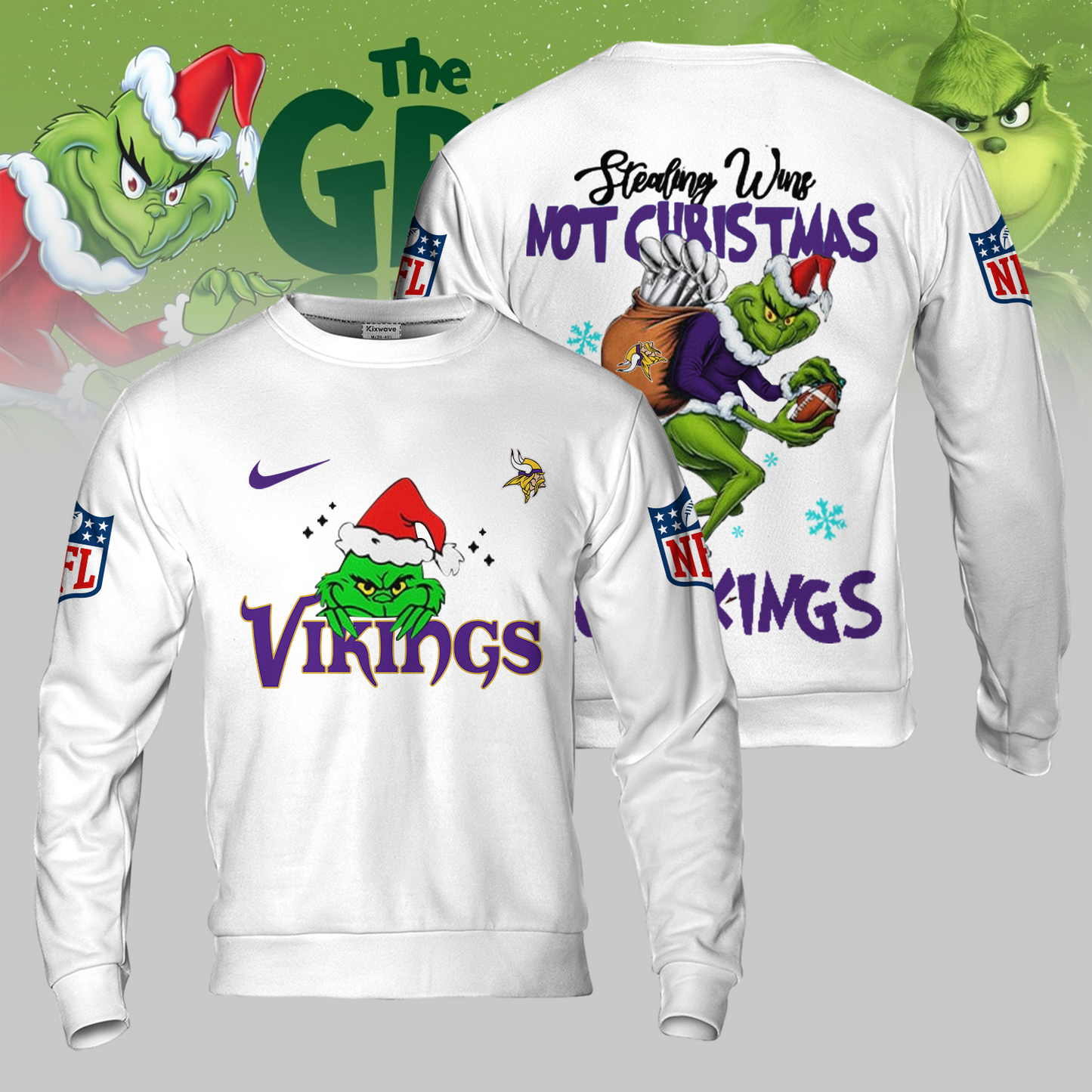 Premium NFL MIN x The Grinch Shirt V3 NMD TTV