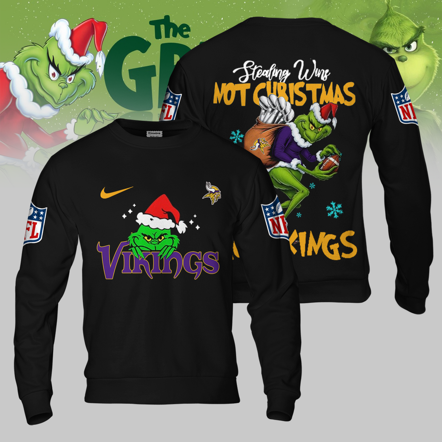 Premium NFL MIN x The Grinch Shirt V3 NMD TTV