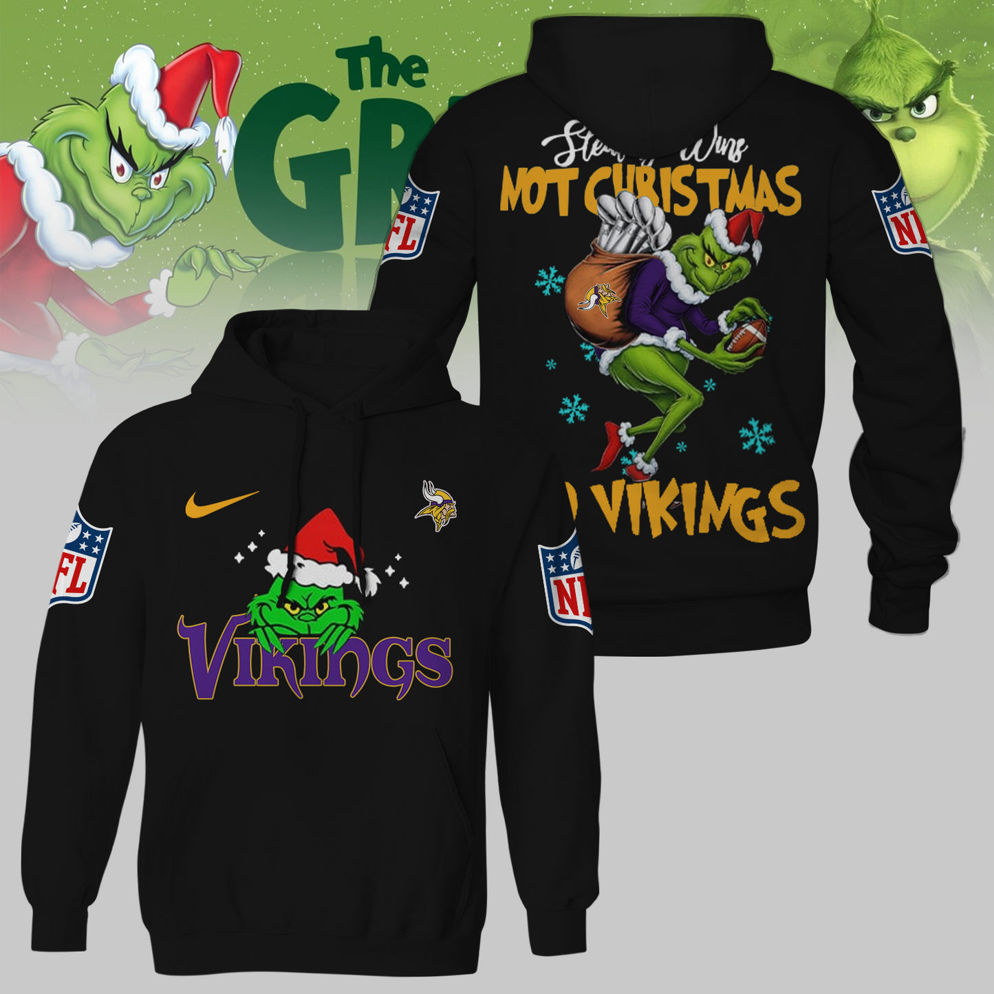 Premium NFL MIN x The Grinch Shirt V3 NMD TTV