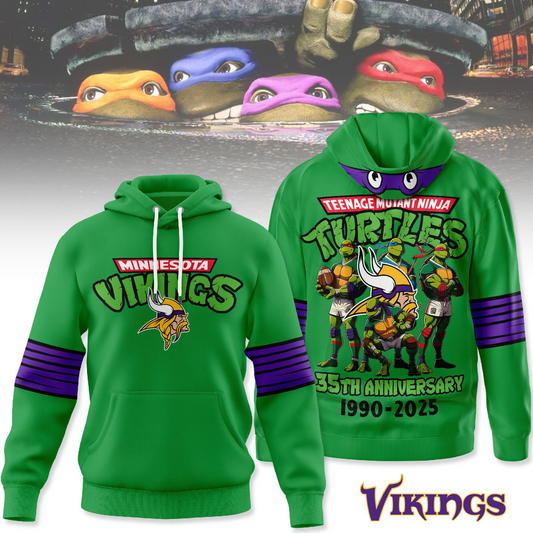 Premium NFL MIN x TMNT 35th Anniversary Hoodie V1 NMD TTV