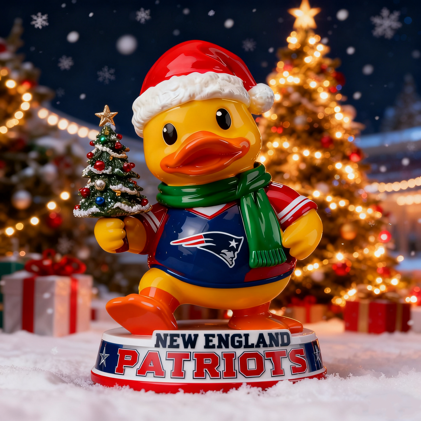 Premium NFL NE Christmas Duck Arcylic Plaque V1 NMD TTV