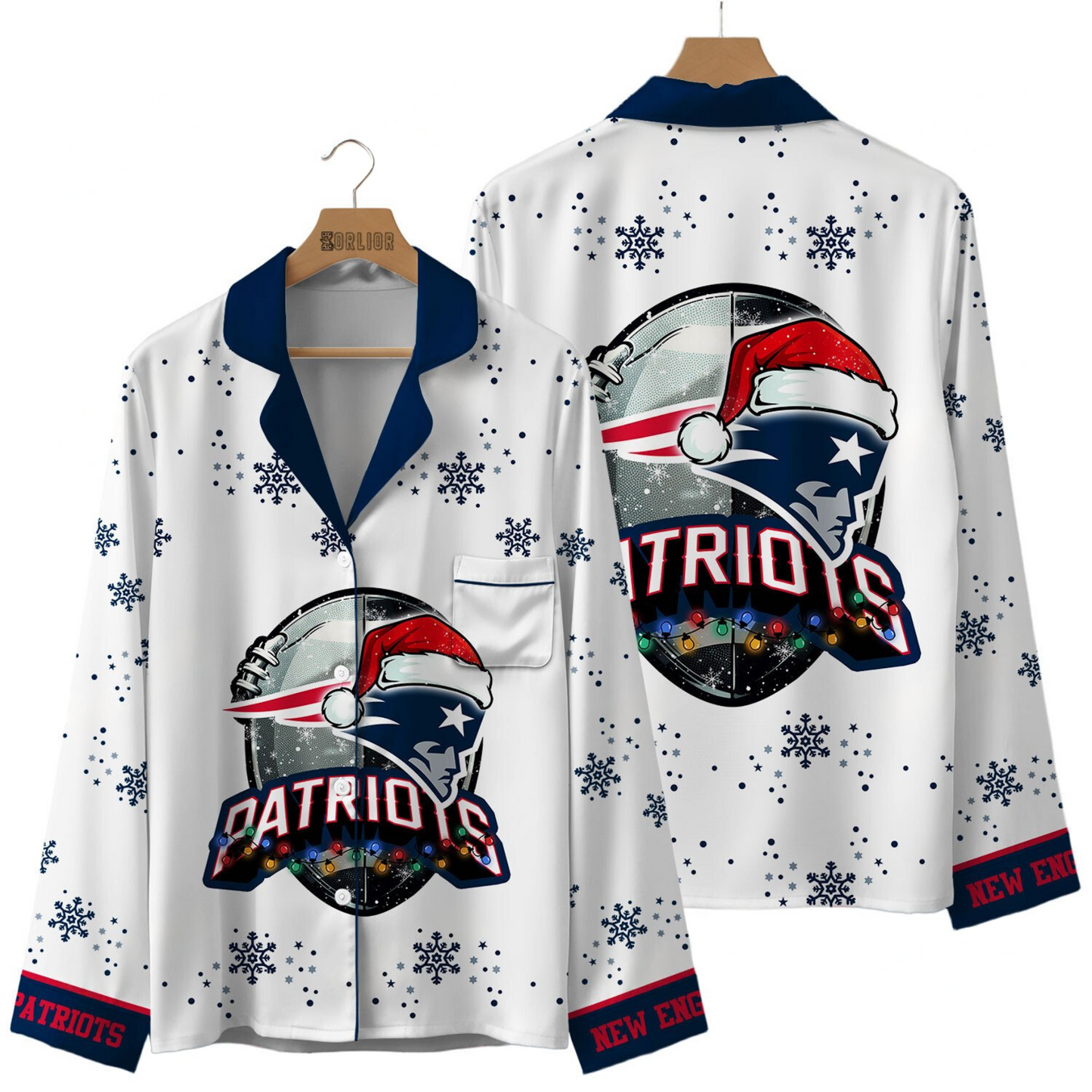 Premium NFL NE Christmas Pajamas V1 NMD TTV