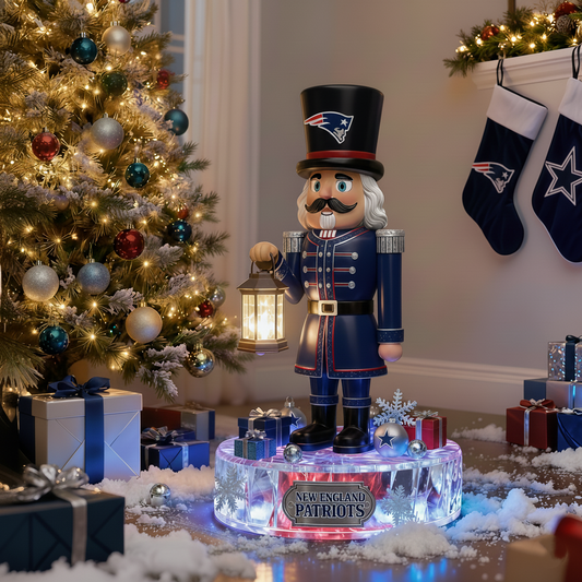 Premium NFL NE LED Nutcracker Holiday Decor V1 NMD 261125 TTV