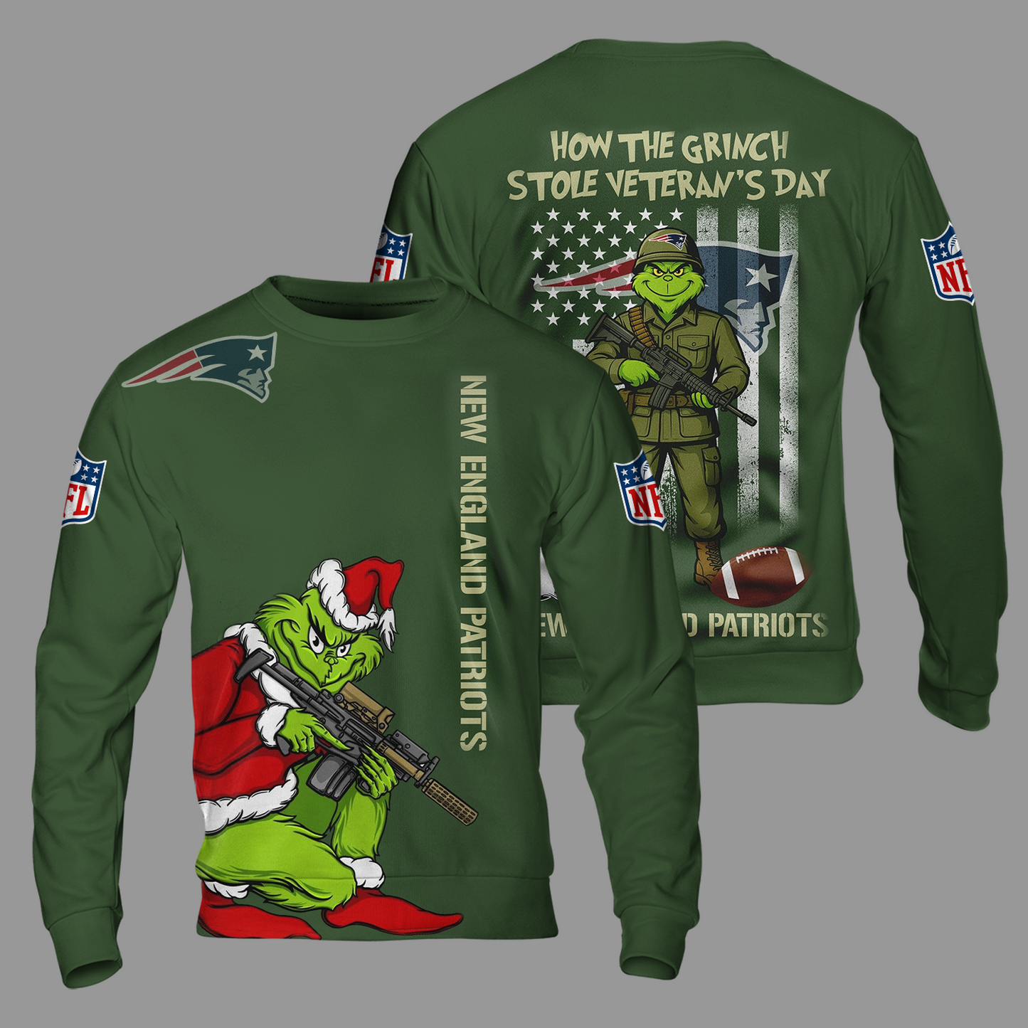 Premium NFL NE The Grinch Salute Veterans Shirt V1 NMD 311025 TTV