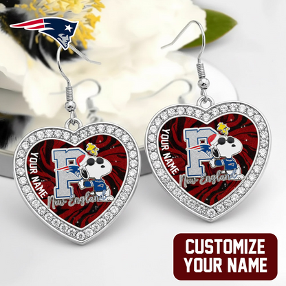 Premium NFL NE x SNP Custom Heart Earrings V1 NMD TTV