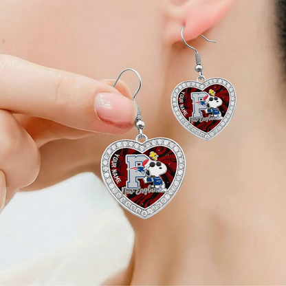 Premium NFL NE x SNP Custom Heart Earrings V1 NMD TTV