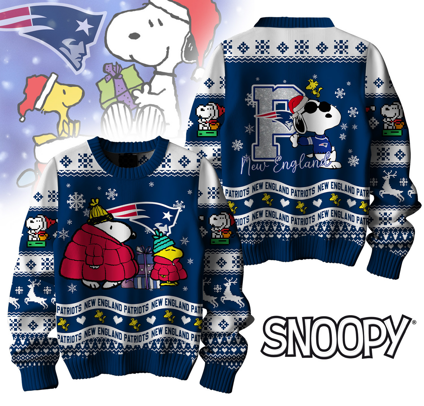 Premium NFL NE x SNP Ugly Sweater V1 NMD TTV