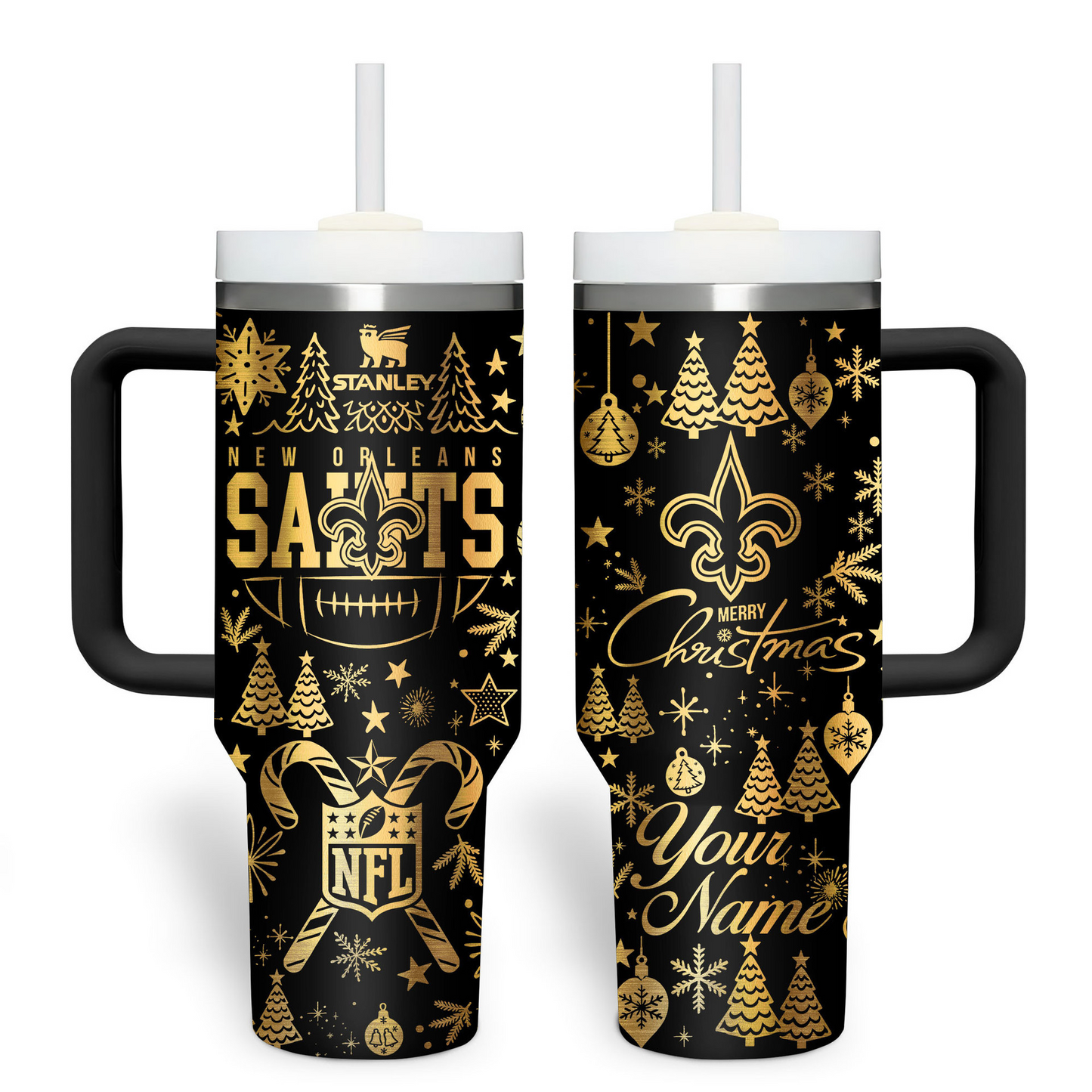 Premium NFL NO Holiday Gold Tumbler V1 NMD TTV