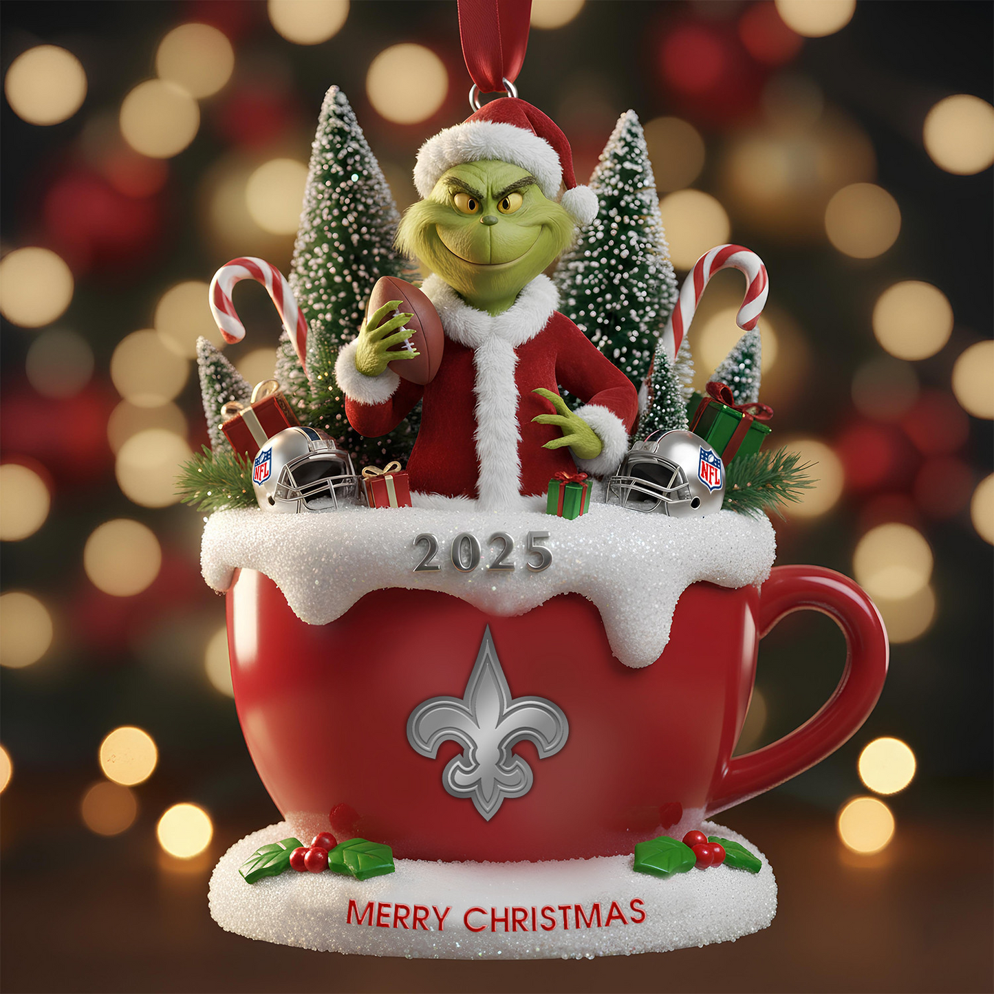 Premium NFL NO x The Grinch Christmas Ornament V2 NMD TTV