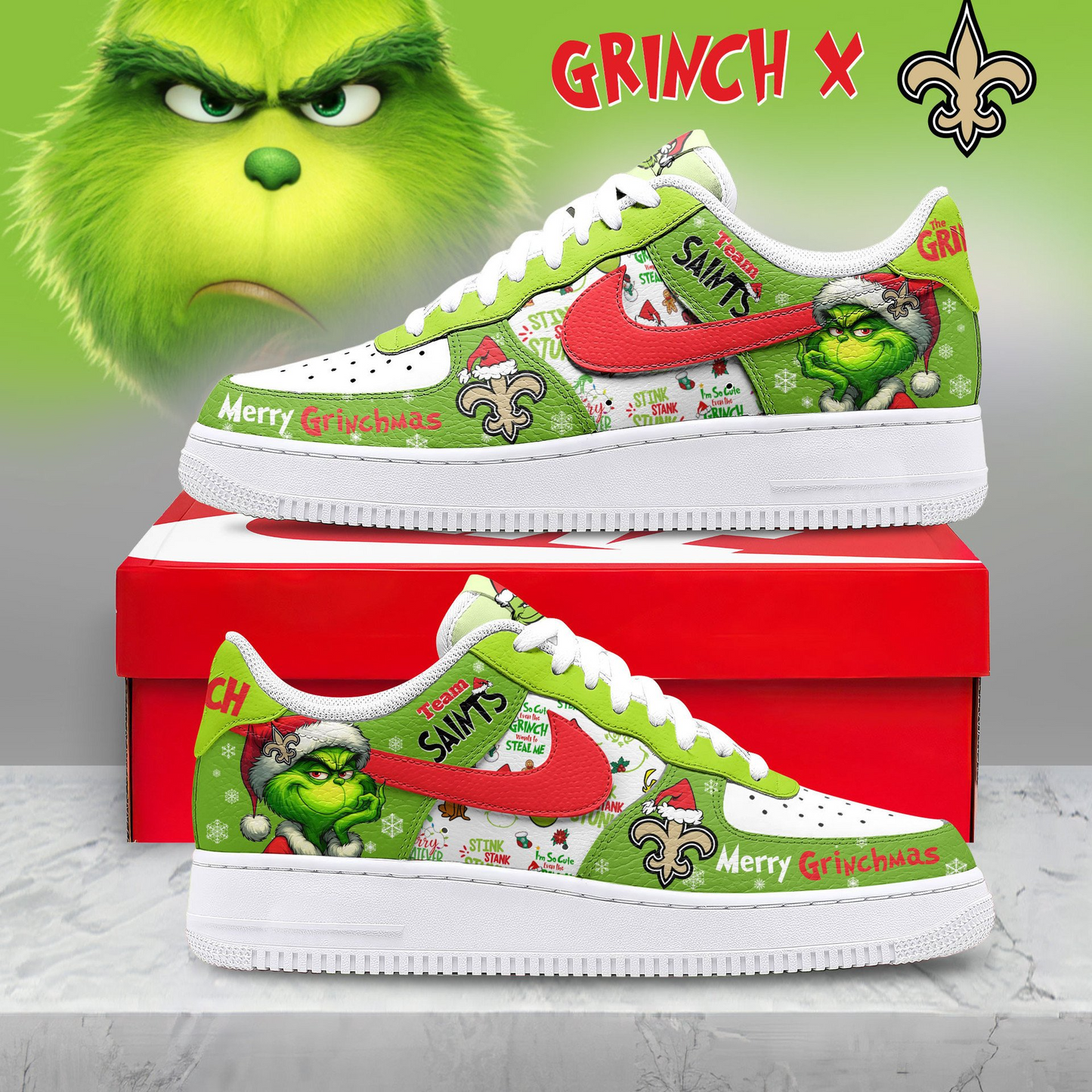 Premium NFL NOS x The Grinch AF1 Sneaker V3 NMD NTL