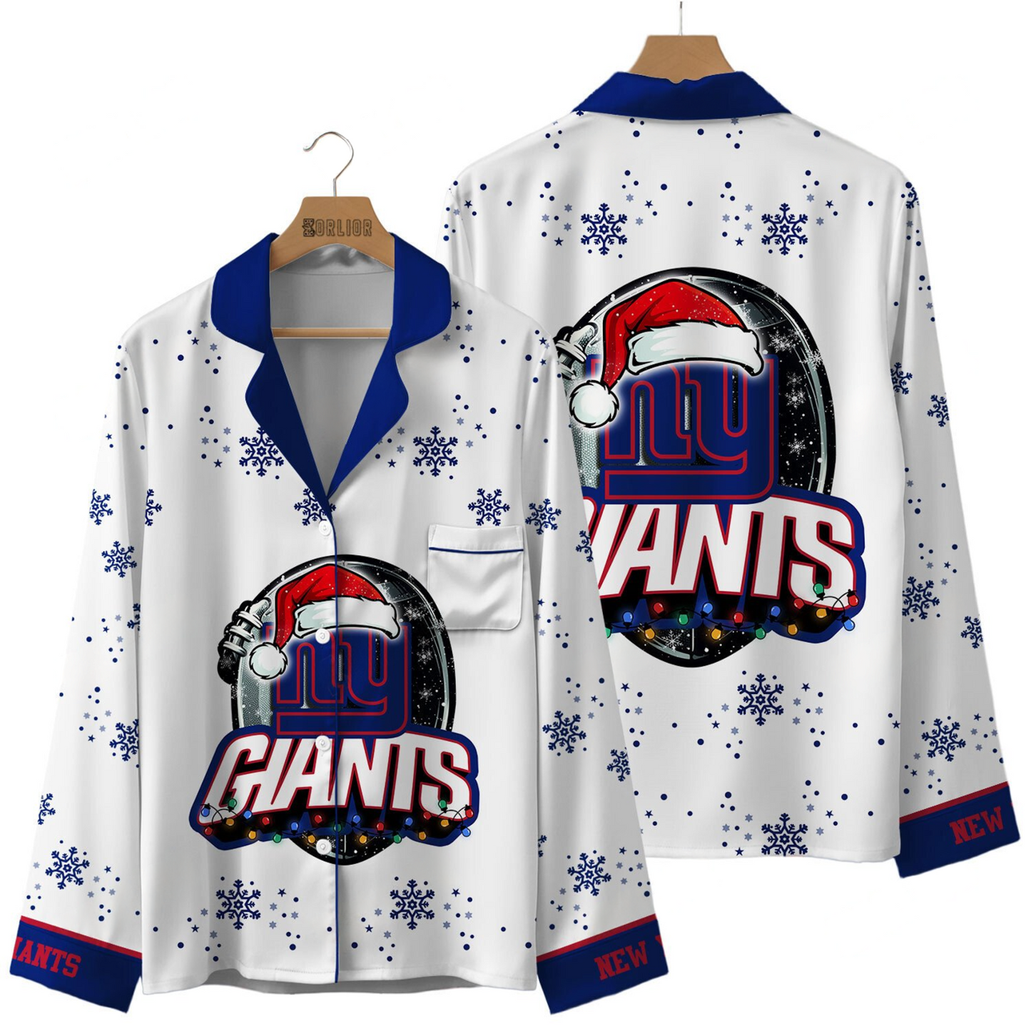 Premium NFL NYG Christmas Pajamas V1 NMD TTV